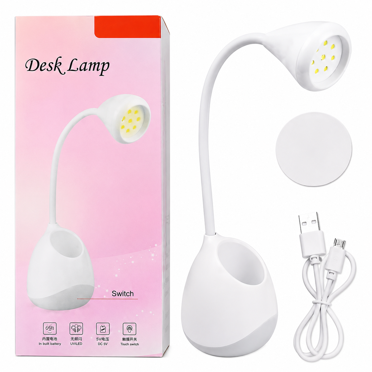 Lampara Para Uñas Recargable Con Luz Uv Press On